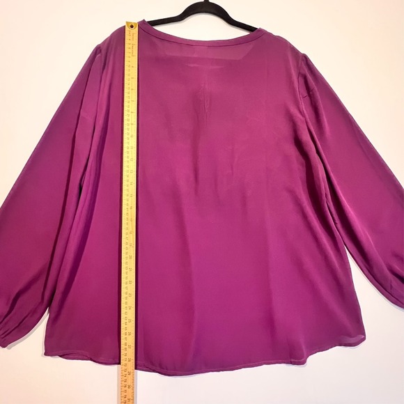 Chico's Peasant Blouse Tunic Boho Purple Floral Embroidered Tassel Sz 4 US 20/22 - Picture 10 of 10